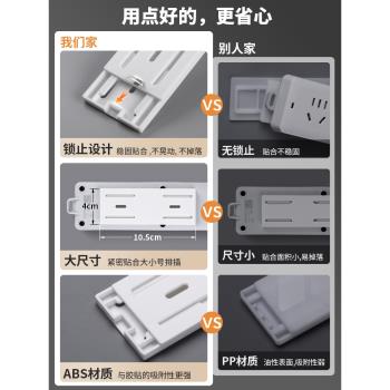排插固定器壁掛插座插排收納置物架免打孔插線板路由器固定墻上貼