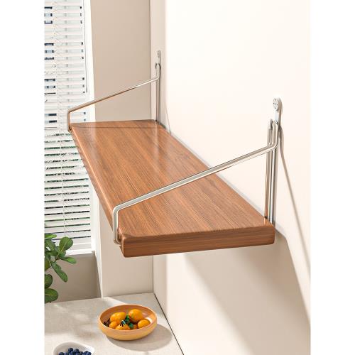 墻上置物架一字板床頭置物板墻壁支撐架子木板隔板壁掛式客廳書架