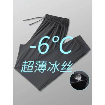 夏季運動褲女冰絲速幹褲男薄款跑步休閑登山大碼彈力長褲束腳透氣