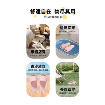 買一送一可折疊旅行拖鞋女便攜式旅遊防滑出差酒店一次性抗菌拖鞋