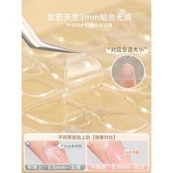 古迪升級超薄果凍膠美甲貼超粘假指甲黃膠穿戴甲片貼專用膠水持久