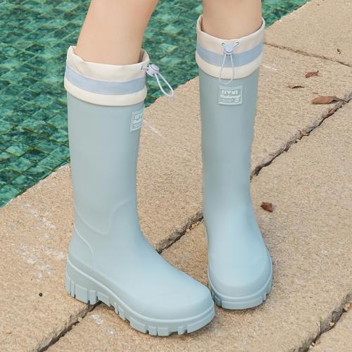 水鞋女款防水防滑高筒雨鞋時尚款外穿加絨雨靴雨天專用鞋長筒膠鞋