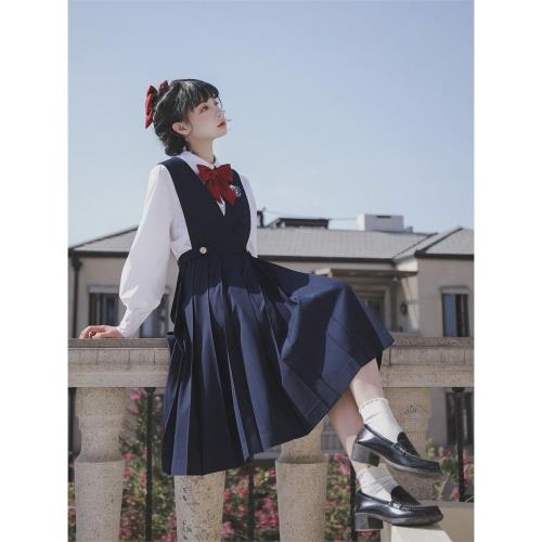 原創護奶裙jk制服套裝正版春秋卡奶背心裙西服學院風班服連衣裙女
