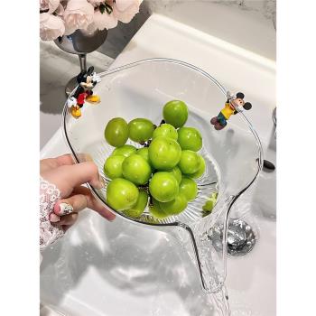 廚房洗菜籃多功能洗菜盆新款洗水果瀝水籃家用創意自帶焯水瀝水盆