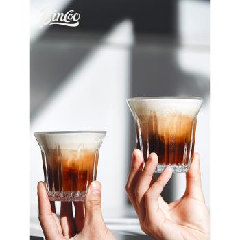 Bincoo咖啡杯高檔精緻復古美式Dirty玻璃杯澳白杯意式濃縮拿鐵杯