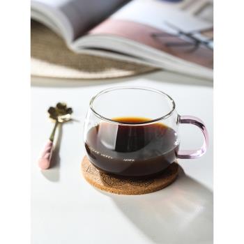 家用簡約掛耳咖啡杯子帶把手勺歐式小號精緻高顏值透明玻璃杯套裝