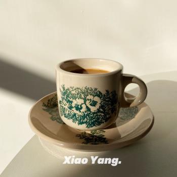 INS風復古東南亞陶瓷咖啡杯馬來西亞意式咖啡杯小眾特別拍照手繪