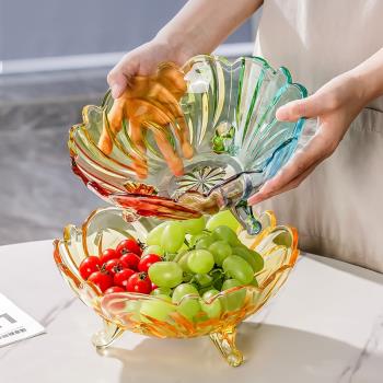三角玻璃果盤家用客廳茶幾水果盤高級感零食收納盤子輕奢高檔乾果