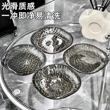 【可進洗碗機】輕奢簡約冰川紋家用骨碟餐桌垃圾盤桌面塑膠吐骨碟