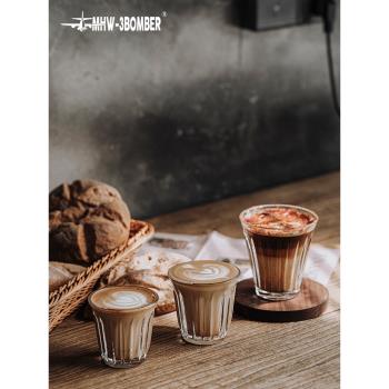 MHW-3BOMBER轟炸機玻璃咖啡杯高顏值精緻澳白杯 拿鐵杯家用咖啡杯