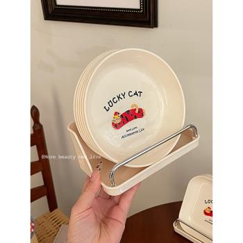可愛吐骨碟家用食品級新款零食小吃碟精緻餐桌垃圾吐骨頭塑膠盤子
