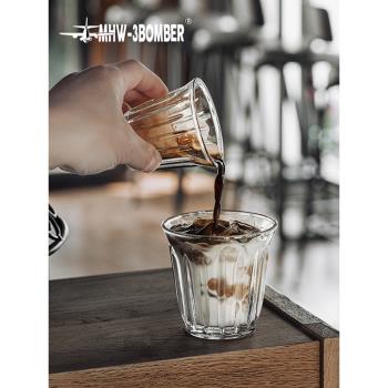 MHW-3BOMBER轟炸機咖啡杯澳白透明冷凍玻璃杯冰博克杯dirty咖啡杯