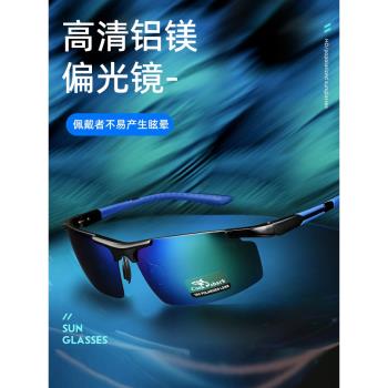 庫克鯊魚太陽鏡男士偏光鏡開車駕駛釣魚眼鏡專用墨鏡男款高階感潮