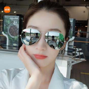 2025新款玻璃墨鏡女韓版潮大框復古圓臉防紫外線太陽鏡開車gm眼鏡