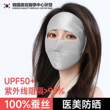 韓國夏季全臉基尼防曬女防紫外線真絲口罩冰絲透氣不悶醫美術後用