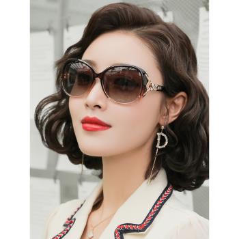 2025年新款防紫外線太陽鏡大臉顯瘦墨鏡女高級感優雅時尚偏光眼鏡