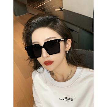 韓版高階感ins防曬墨鏡女款方框顯臉小開車防紫外線偏光太陽鏡男
