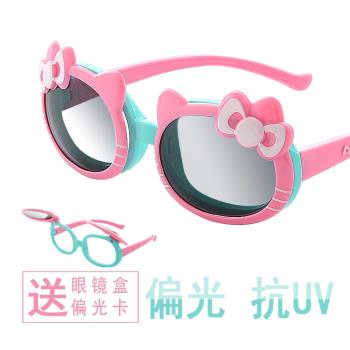 兒童太陽鏡可愛翻蓋折疊眼鏡男女童防紫外線墨鏡寶寶偏光鏡時尚潮