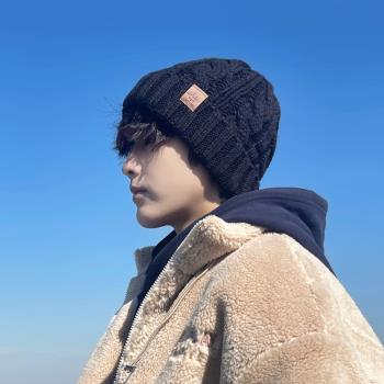 帽子男冬季保暖加絨加厚毛線帽男款針織帽套頭帽冬天男士包頭帽潮
