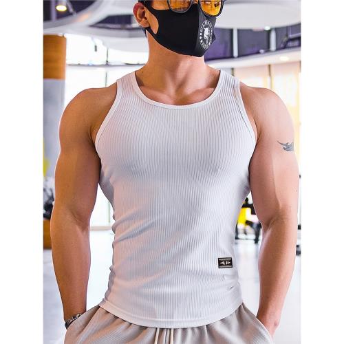 擼鐵狼工字瑜伽運動背心健身衣服無袖緊身壓縮衣男款坎肩彈力速干