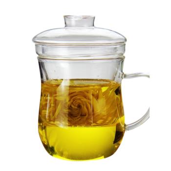 玻璃泡茶杯茶水分離窈窕淑女杯過濾杯三件套杯辦公家用花茶杯中式