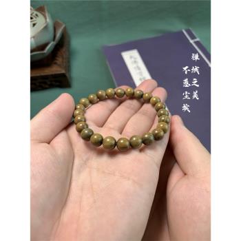 天然綠檀沉水老料單圈雙圈女款細手串珠檀木男女款手鏈念珠香珠串
