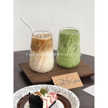 ins風水果茶杯復古日式Dirty冰美式咖啡杯特調果汁杯拿鐵飲品杯子