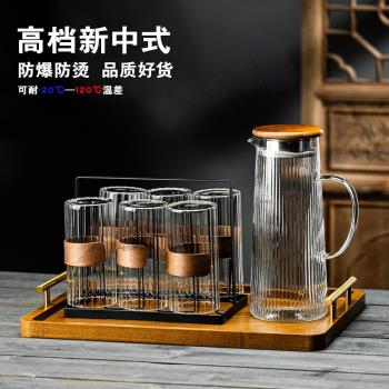 奢華高檔耐熱玻璃杯高顏值水杯家用套裝耐高溫待客泡綠茶喝水杯子