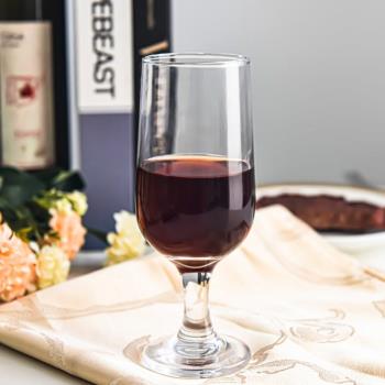 高腳玻璃果汁杯紅酒喝水杯子加厚玻璃杯飲料杯啤酒杯牛奶杯家用