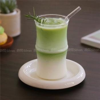 創意國風竹節異形高硼矽耐熱玻璃杯抹茶牛乳奶茶冰美式拿鐵咖啡杯