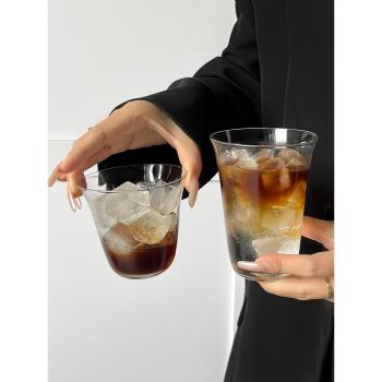 ins風闊口冰美式拿鐵咖啡杯簡約茶杯雞尾酒杯透明玻璃杯冷飲杯子