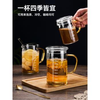 高硼矽玻璃量杯兒童刻度牛奶杯微波爐可加熱杯子早餐杯燕麥杯水杯