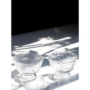 高顏值雪糕杯創意ins風玻璃酸奶杯矮腳甜品杯小號透明冰淇淋球碗