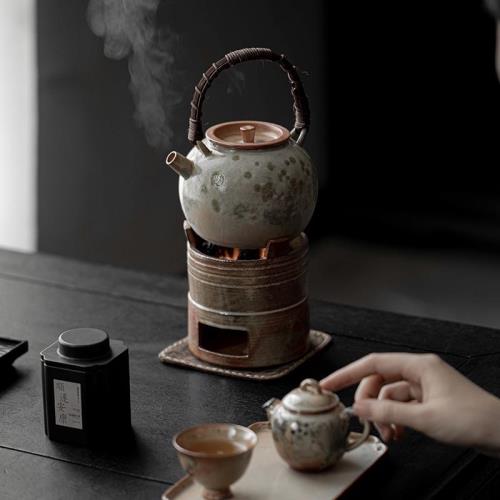 柴燒窯變煮茶炭爐家用圍爐煮茶器水泡茶小火橄欖碳爐中式煮茶壺|煮茶爐