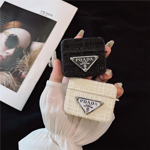 歐鵲 新款毛呢料潮牌P家布面適用蘋果藍牙無線耳機殼AirPods pro二代毛絨軟殼airpods 1/2/3代防摔女款保護套