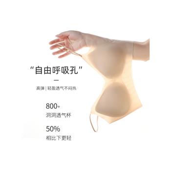 細肩帶無痕超薄內衣女生夏季冰絲無鋼圈美背輕薄透氣舒適文胸裹胸