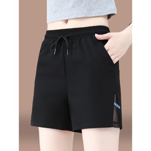 冰絲短褲女夏薄款2025新款寬松大碼透氣速干褲子休閑運動外穿女褲