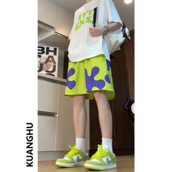派大星短褲男夏季薄款美式潮牌籃球休閑運動冰絲速幹五分沙灘褲子