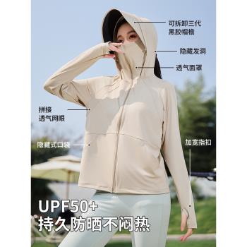 冰絲upf50防曬衣女帽子面罩一體夏季輕薄2025新款防紫外線防曬服
