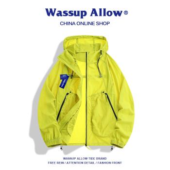 WASSUP ALLOW夏季新款冰絲防曬皮膚衣男女情侶寬松速幹釣魚防曬服