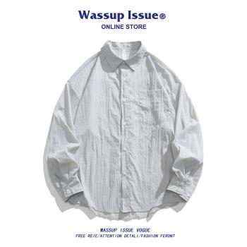 WASSUP ISSUE冰絲速幹UPF50+防曬襯衫男款夏季輕薄透氣襯衣外套男