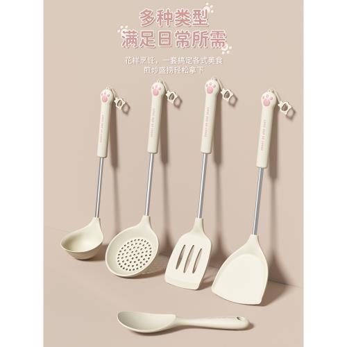 日本硅膠鏟食品級不粘鍋專用鍋鏟套裝家用耐高溫炒勺湯勺炒菜鏟子