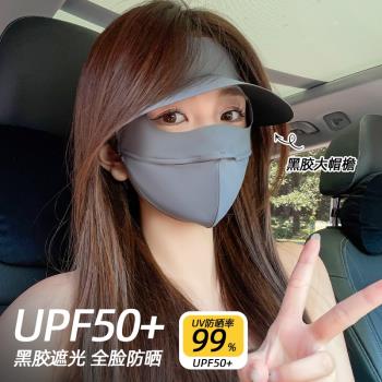 防曬面罩帽子一體女2025新款夏季防紫外線冰絲臉基尼遮陽透氣口罩