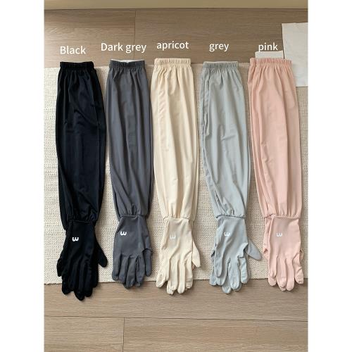 防曬冰袖手套一體女薄款冰絲防曬袖套開車騎行防紫外線長款冰袖女