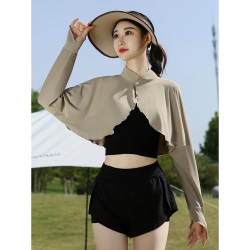 防曬披肩女夏季冰絲薄款披風斗篷開車防紫外線遮陽透氣涼感防曬衣