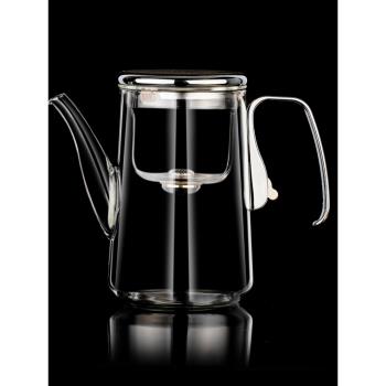 (免運)2025新款磁吸飄逸杯耐熱全玻璃內膽自動沖茶器家用懶人泡茶壺套裝