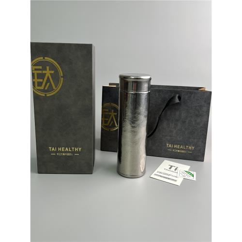 (免運)原900+！速度撿漏！雙層純鈦冰花保溫杯鈦合金茶杯400ml商務送禮