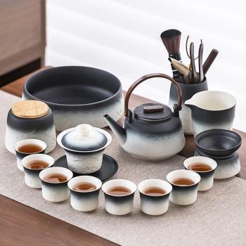 (免運)2025新款功夫茶具套裝家用辦公會客蓋碗茶壺側把壺茶杯六君子茶盤