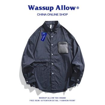 (免運)WASSUP ALLOW戶外運動輕量冰絲防曬襯衣夏季新款防紫外線皮膚衣男