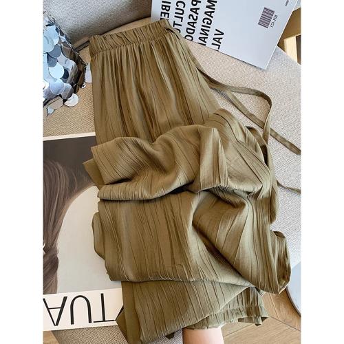 (免運)大碼冰絲山本闊腿褲子女款梨形身材寬松顯瘦褲子胖mm休閑褲涼涼褲